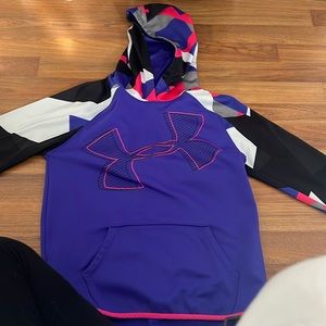 Purple multicolored hoodie kids  pink,purple,black,white